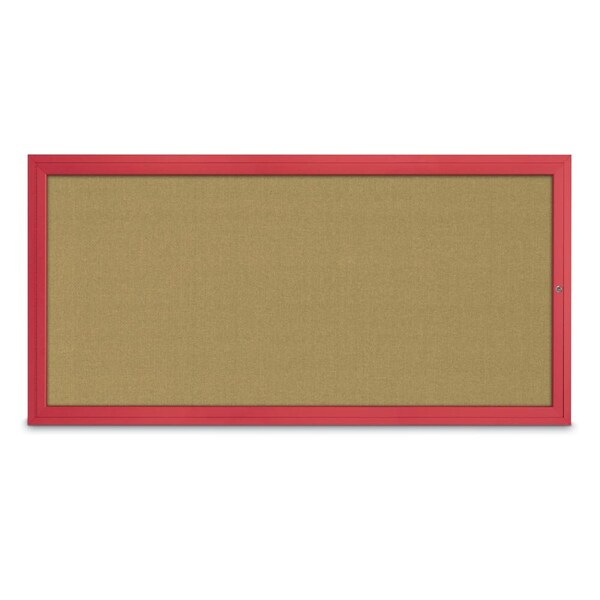 Slim Enclosed Corkboard, 24"x36", Black Alum Frame/Cloud